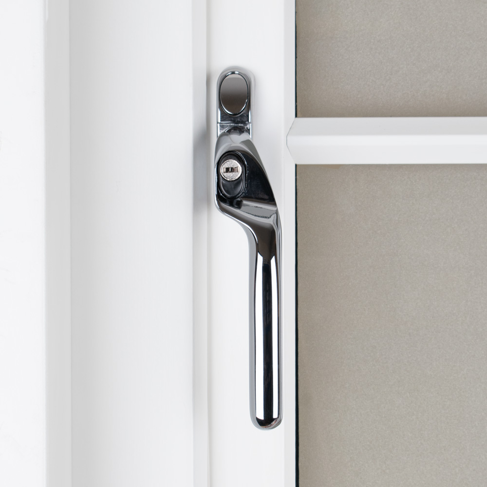 Timber Series Connoisseur MK2 Offset Locking Espag Window Handle - Polished Chrome (Right Hand)